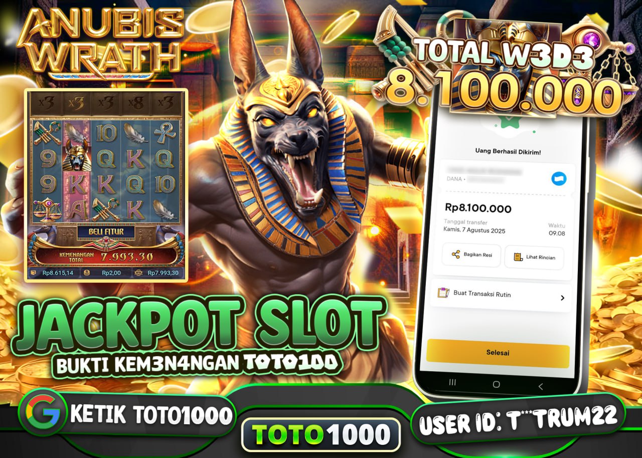 T***TRUM22 JACKPOT SLOT ANUBIS WRATH Rp.8.100.000 - LUNAS