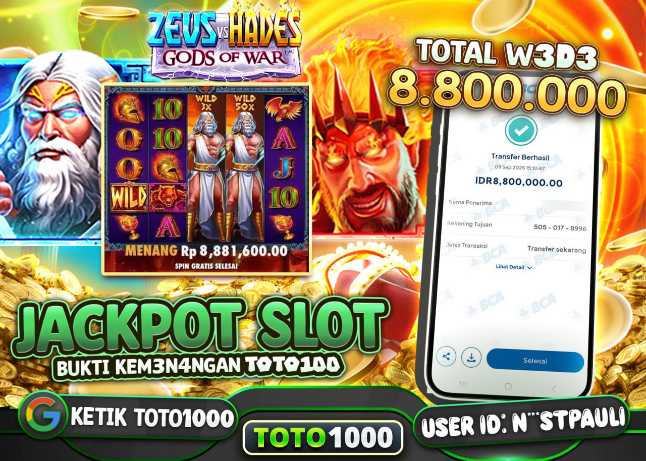 N***STPAULI JACKPOT ZEUS VS HADES Rp 8.800.000 - LUNAS