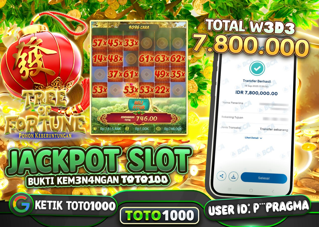 P***PRAGMA JACKPOT TREE OF FORTUNE Rp 7.800.000 - LUNAS