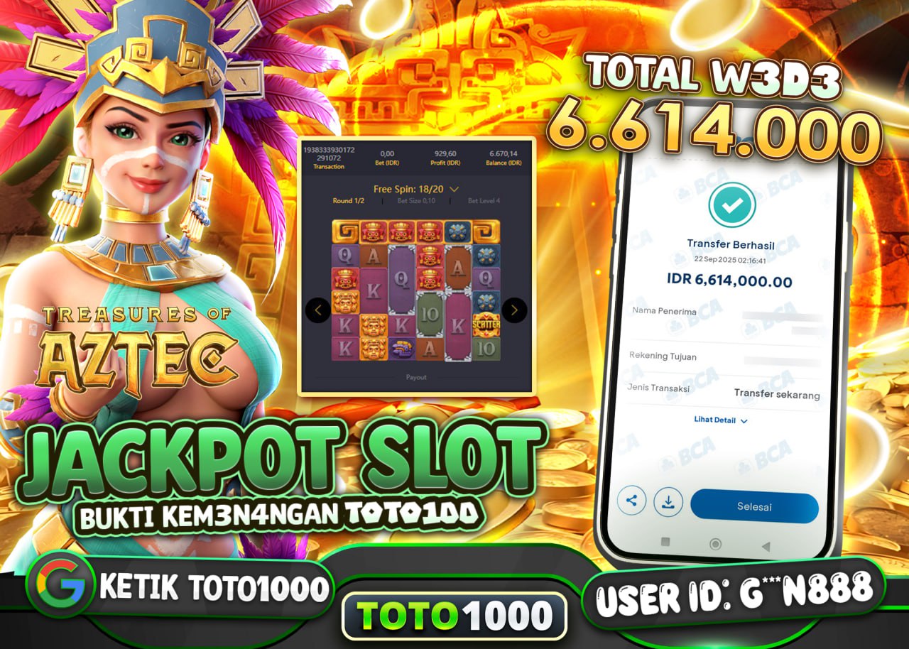 G***N888 JACKPOT TREASURE OF AZTEC Rp 6.614.000 - LUNAS