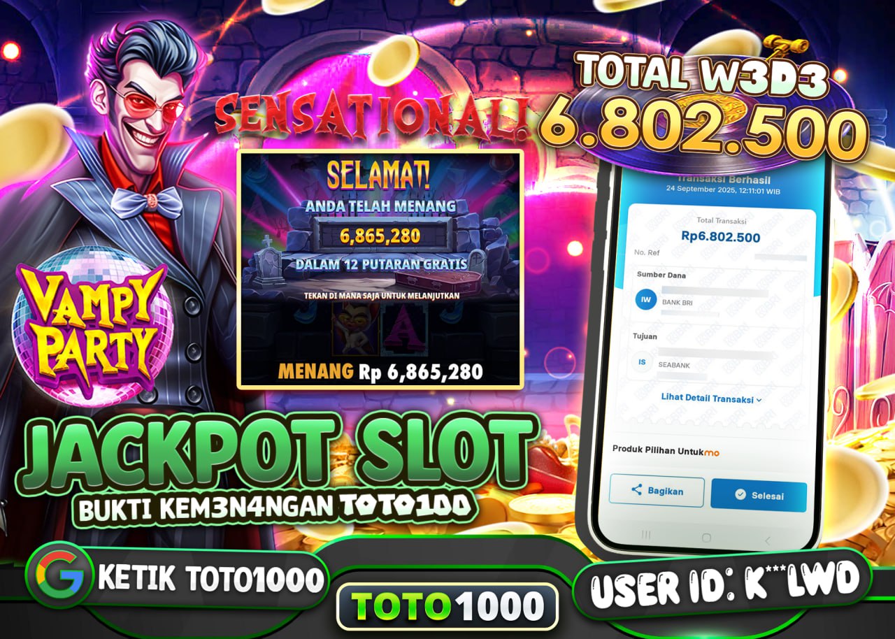 K***LWD JACKPOT VAMPY PARTY Rp 6.802.500 - LUNAS