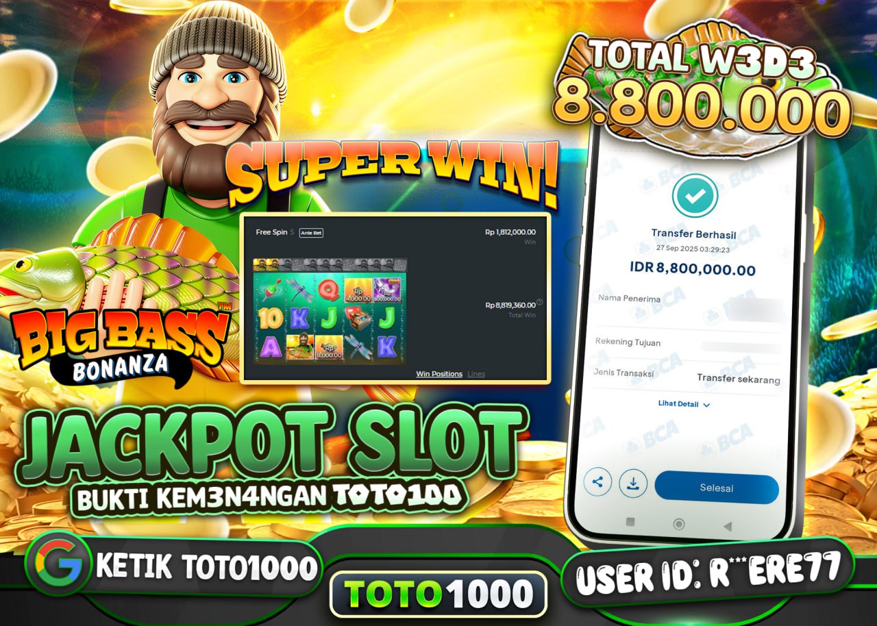 R***ERE77 JACKPOT BIG BASS BONANZA Rp 8.800.000 - LUNAS