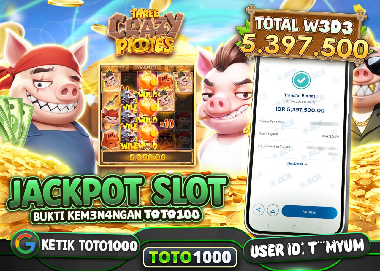 T***MYUM JACKPOT CRAZY PIGIES Rp 5.397.500 - LUNAS
