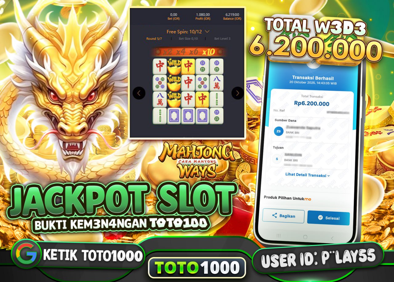 P***LAY55 JACKPOT MAHJONG WAYS Rp 6.200.000 - LUNAS